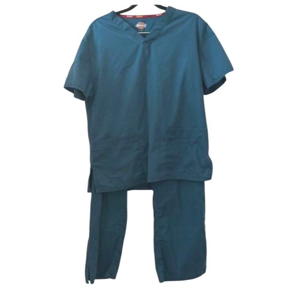 Dickies Petite XS Pants S Top  Medical Scrub Set In Blue